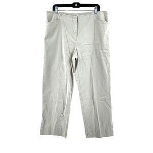 Ruby Rd Women's Plus Beige Cropped Crop Stretch Khaki Pants Size 16